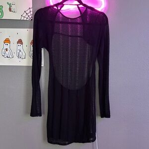 Sheer Black Long Sleeve Dress